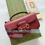 Replica GG Horsebit 1955 Small Red Top Handle Bag